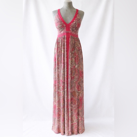 INC International Concepts Dresses & Skirts - INC International Concepts Paisley Maxi Dress Pink Gray Sleeveless Size Small